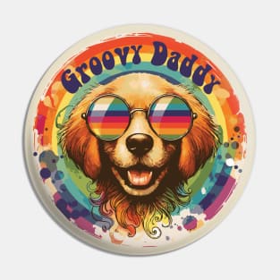 Groovy Daddy Dog with Rainbow Pin