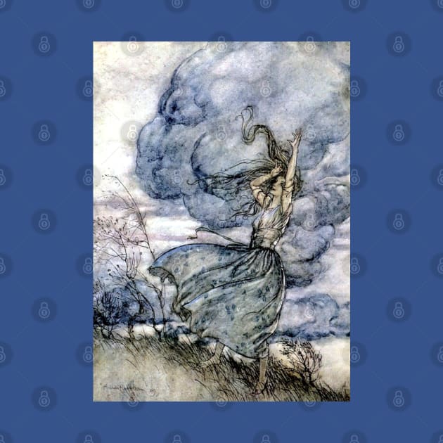 Undine Talks to the Clouds - Arthur Rackham by forgottenbeauty