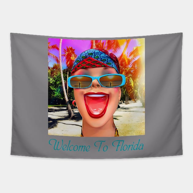 Welcome To Florida Tapestry by CreativePhil