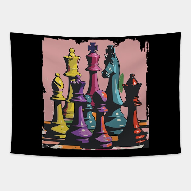 Vintage Chess Player Chess Art Grandmaster Chess coach Tapestry by RetroZin