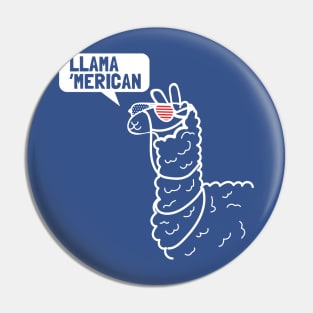 Llama 'Merican for 4th of July Pin