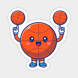 Cute Basket Ball Cartoon Magnet