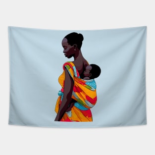 Afrocentric Mother And Baby Tapestry