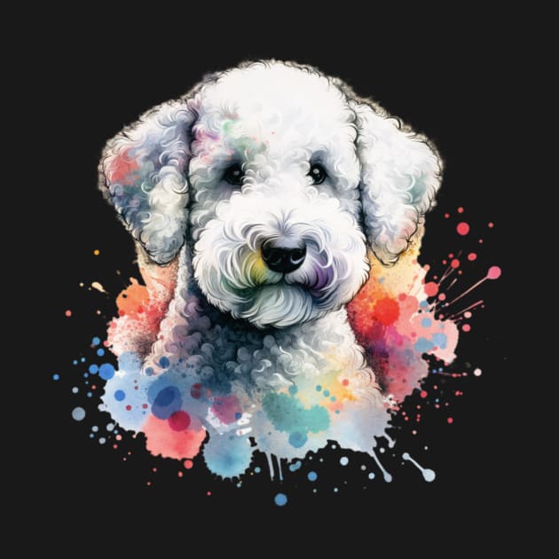 Watercolor Bedlington Terrier by The Jumping Cart