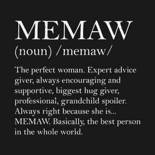 Memaw Definition Grandma Mother Day Gifts Women T-Shirt