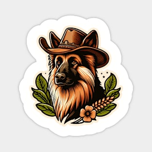 German Shepherd Cowboy Magnet