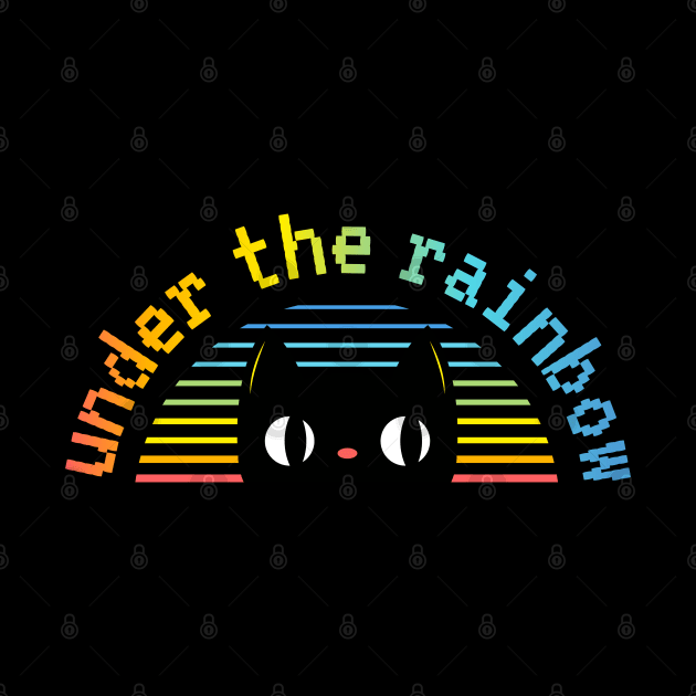 Under the rainbow black cat by Enaholf