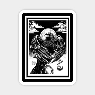 The Raven's Gift - White Outlined Version Magnet