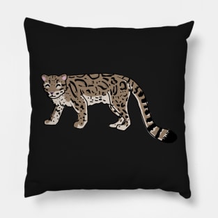 Clouded leopard simple drawing Pillow