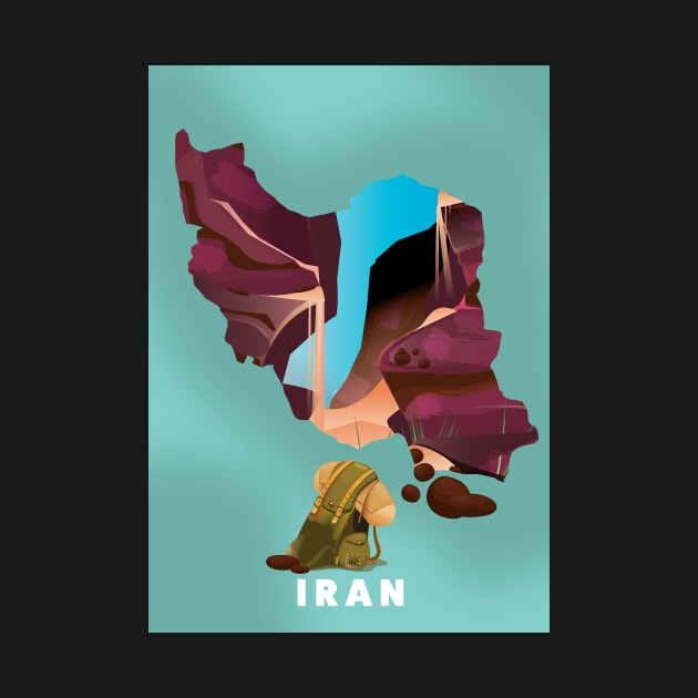 Iran Travel poster man by nickemporium1