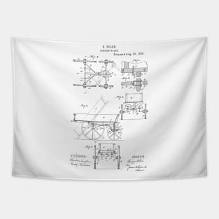 Dumping Wagon Vintage Patent Hand Drawing Tapestry