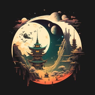 Japanese Temple Tokyo  Asian Inspired Retro Japan T-Shirt