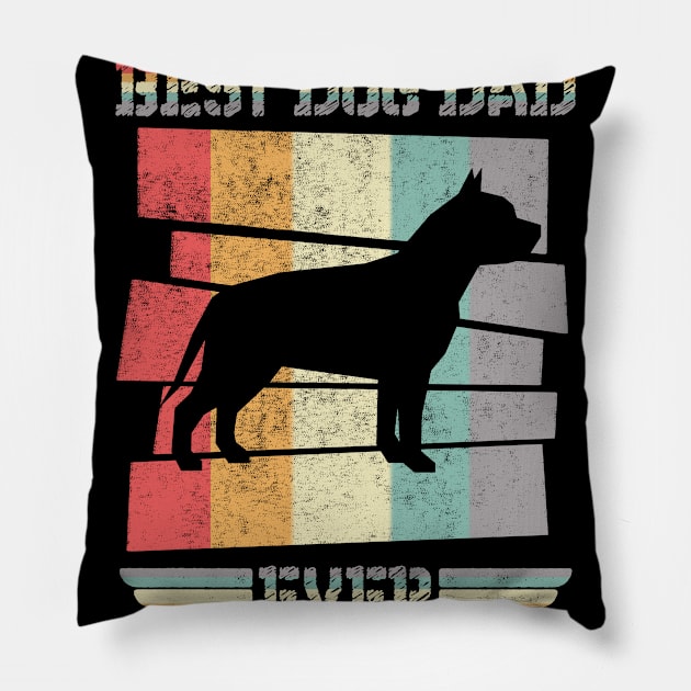 VINTAGE RETRO BEST DOG DAD EVER PIT BULL FATHERS DAY Pillow by Mash92