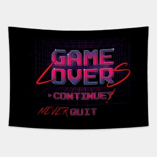 GAME LOVERS NEVER QUIT, CONTINUE Tapestry