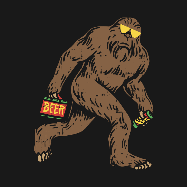 Funny Beer Tshirts I bigfoot yeti hangover gift by biNutz