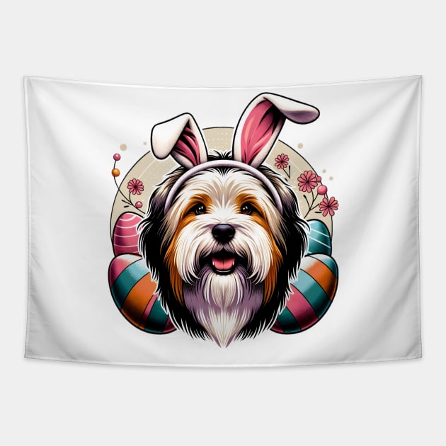 Tibetan Terrier Celebrates Easter with Joyful Spirit Tapestry by ArtRUs