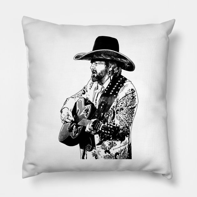 David Allan Coe Retro Pillow by tykler