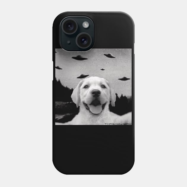 Funny UFO Selfie Labrador Retriever Phone Case by ThreadWeird Apparel Company