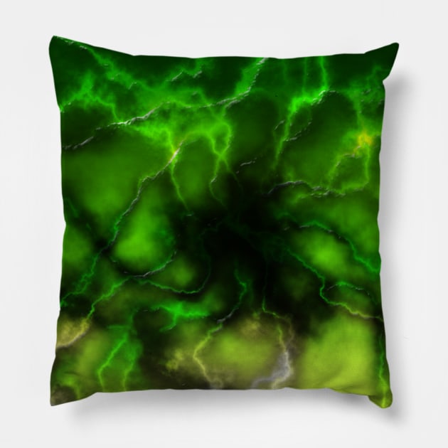 Lightning ride (green) Pillow by Sinmara