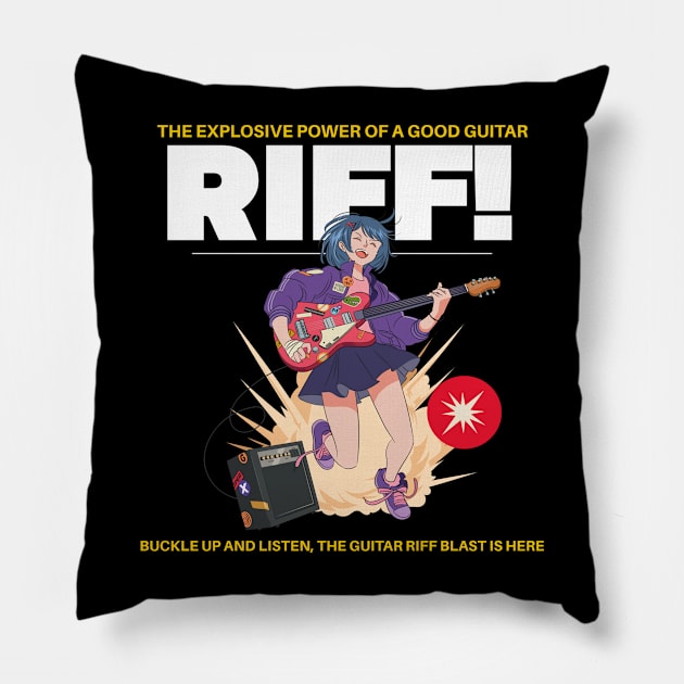 Explosive Good Guitar RIFF Pillow by Wilcox PhotoArt