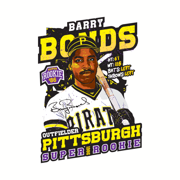 Barry Bonds Pittsburg vintage style T-shirt by goderslim