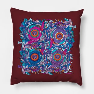 4 trippy eyes psychedelia Pillow