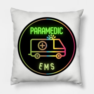 Neon paramedic ems Pillow