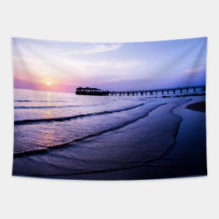 great waves of sunset Tapestry