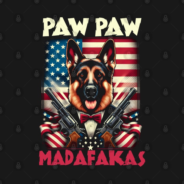 Pew Pew Madafakas German Shepherd  Crazy Vintage Funny Dog Owners by T-shirt US