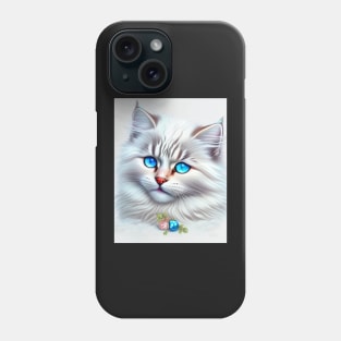 White Siberian Cat Phone Case