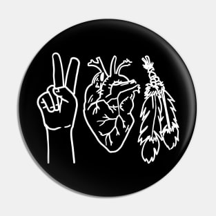 Peace Love Native White Print no Text Pin