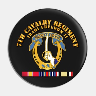 7th Cavalry Regt  - IF - II w Svc Ribbons Pin