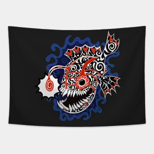 Anglerfish doodle style Tapestry