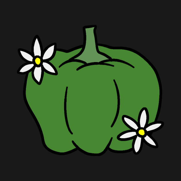 Green Pepper with Blossoms by saradaboru