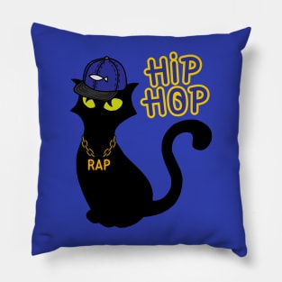 Hip Hop Black Cat Pillow