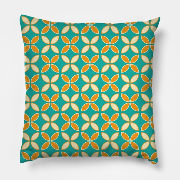 Retro Geometric Pattern Pillow by tramasdesign