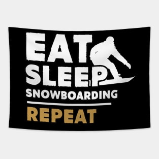 Eat sleep snowboarding repeat Tapestry