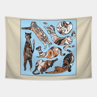 Marbled Cat Square Tapestry