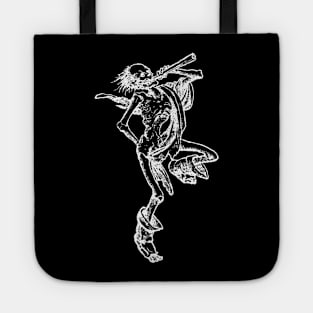 Dance of Death white on black Tote