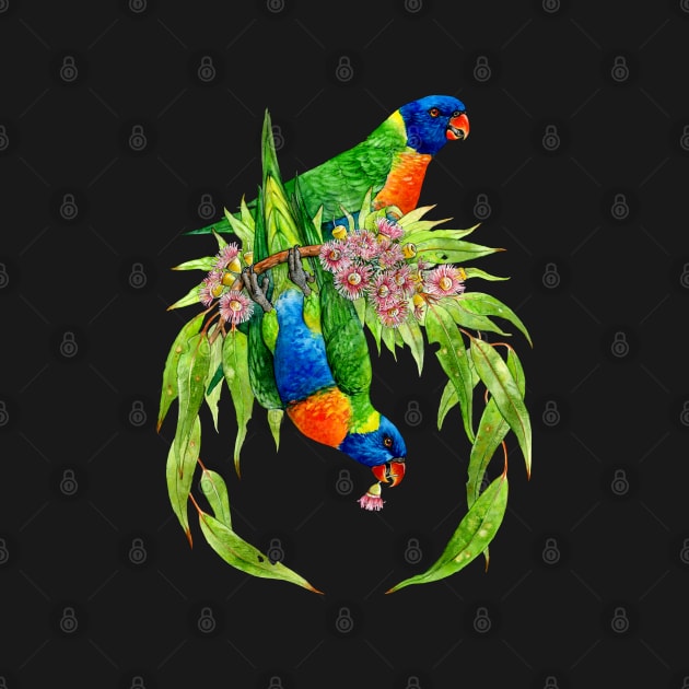 Rainbow Lorikeets Native Wreath by Pip Tacla