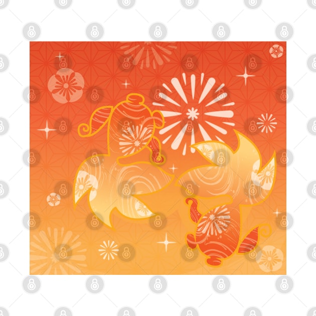 Yoimiya gold fish card_design by Petites Choses