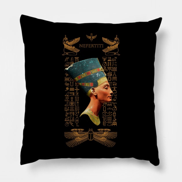 Nefertiti Pillow by NRO Arte Digital