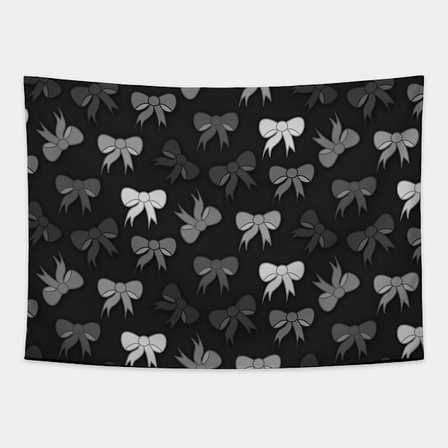 Bows in grey scale wallpaper Tapestry by Spinkly