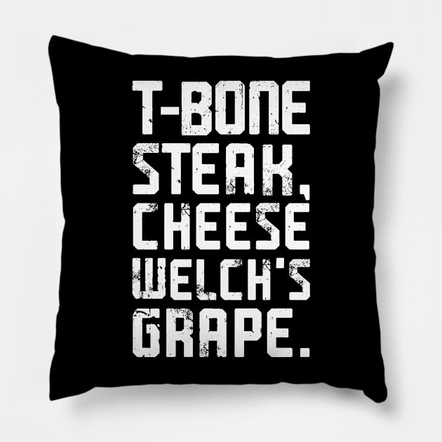 Guest Check - T-Bone Steak, Cheese Eggs, Welch's Grape Pillow by armanyoan