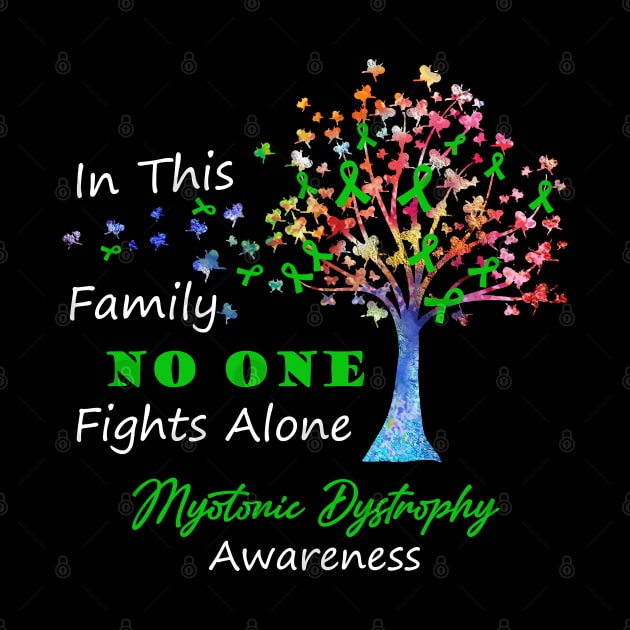 Myotonic Dystrophy Awareness No One Fights Alone, Tree Ribbon Awareness by DAN LE