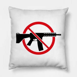 Gun Ban / Prohibition Sign (No Weapons / Peace / 2C Cut) Pillow