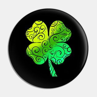 Mandala Tribal Shamrock For St. Patricks Day Pin