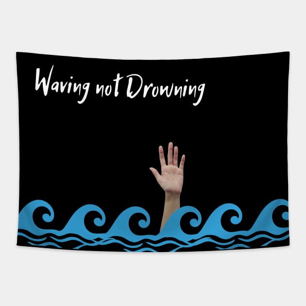 Waving Not Drowning | Beach | Waves | Swimming Tapestry by Cosmic Story Designer