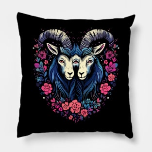 Goat Couple Valentine Pillow