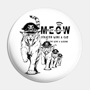 Cute Pirate Cats Walking T-Shirt 01 Pin